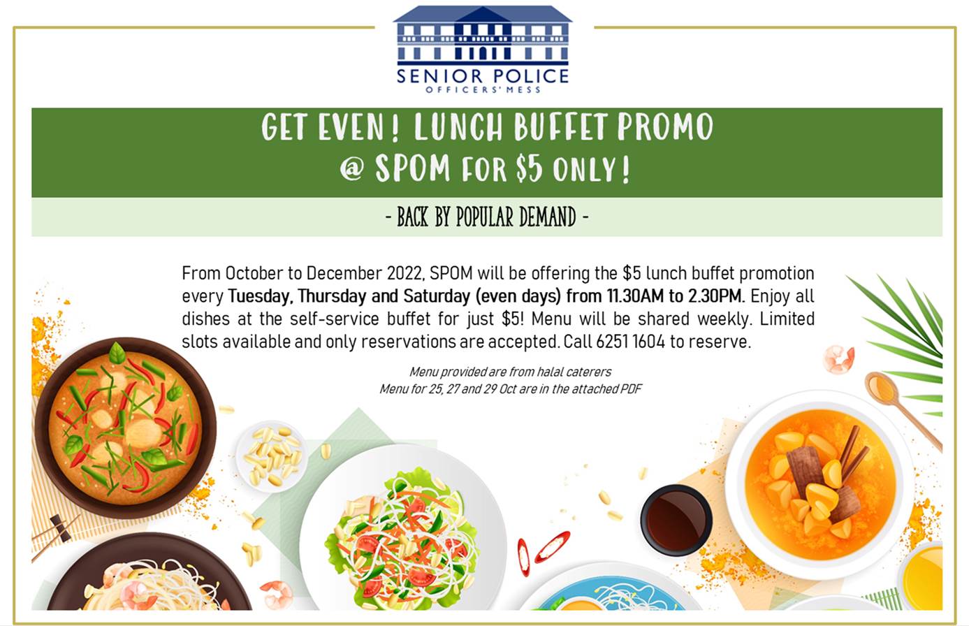 Lunch at SPOM $5 Buffet Promo, 25, 27 & 29 Oct