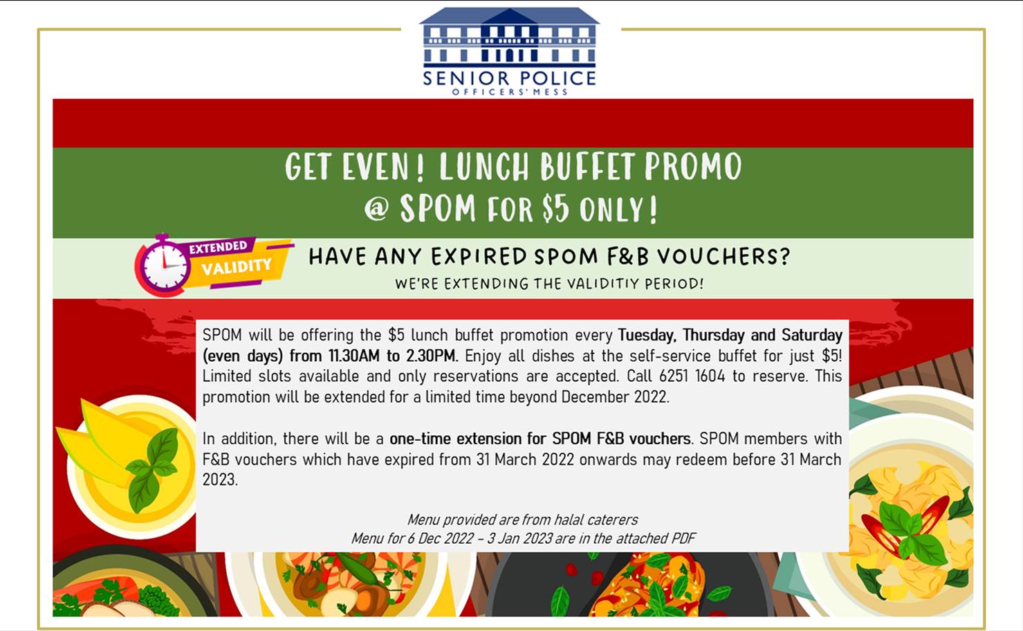 Lunch at SPOM $5 Buffet Promo
