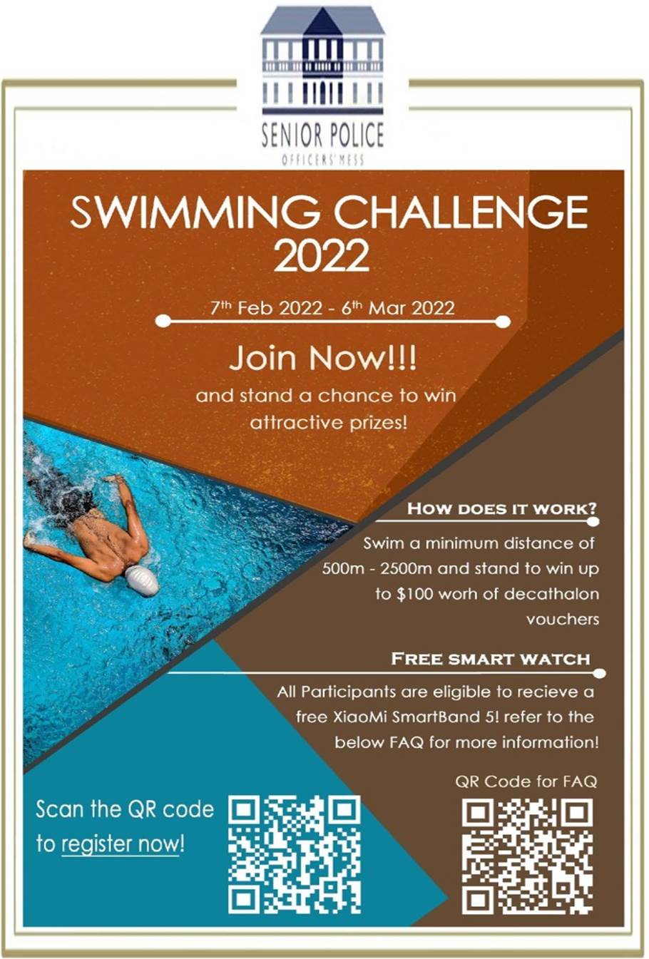 Registration for SPOM Swimming Challenge starts from 1, 15 January 2022