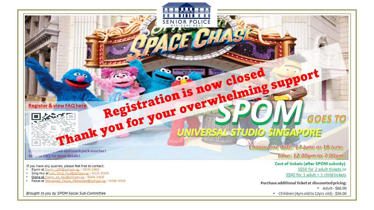 SPOM goes to USS, Registration closed