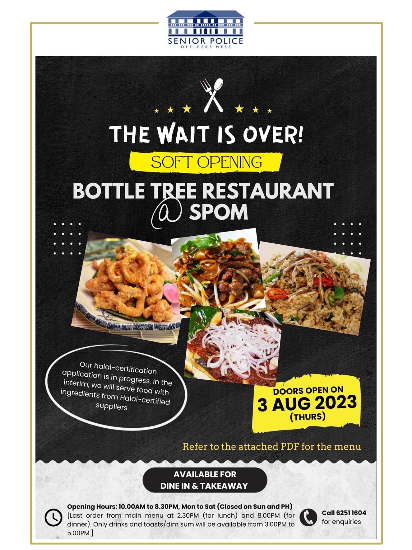 Soft opening of bottle tree restaurant
